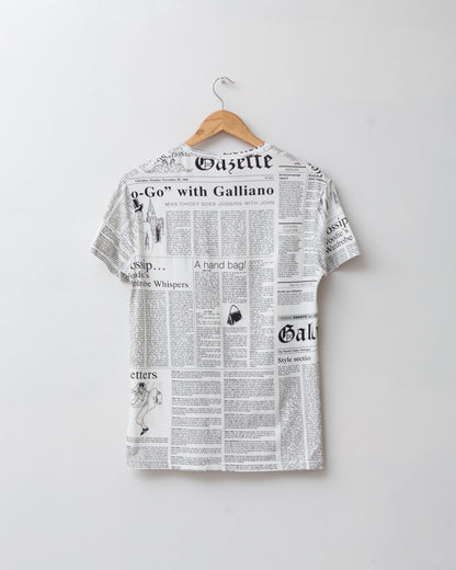 John Galliano Newspaper Print Tee