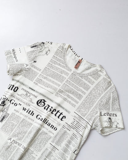 John Galliano Newspaper Print Tee