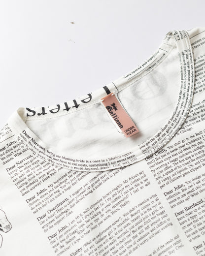 John Galliano Newspaper Print Tee