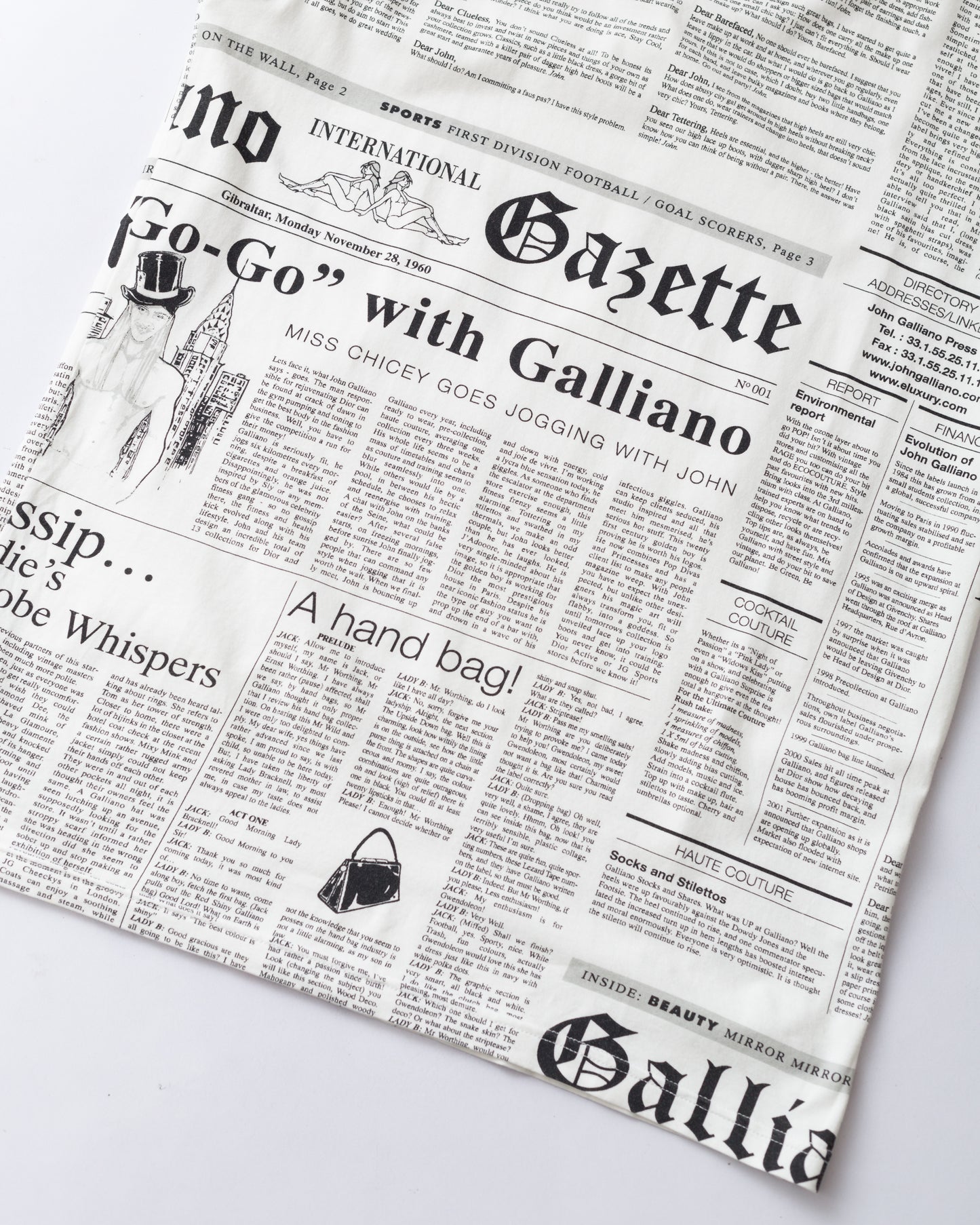 John Galliano Newspaper Print Tee