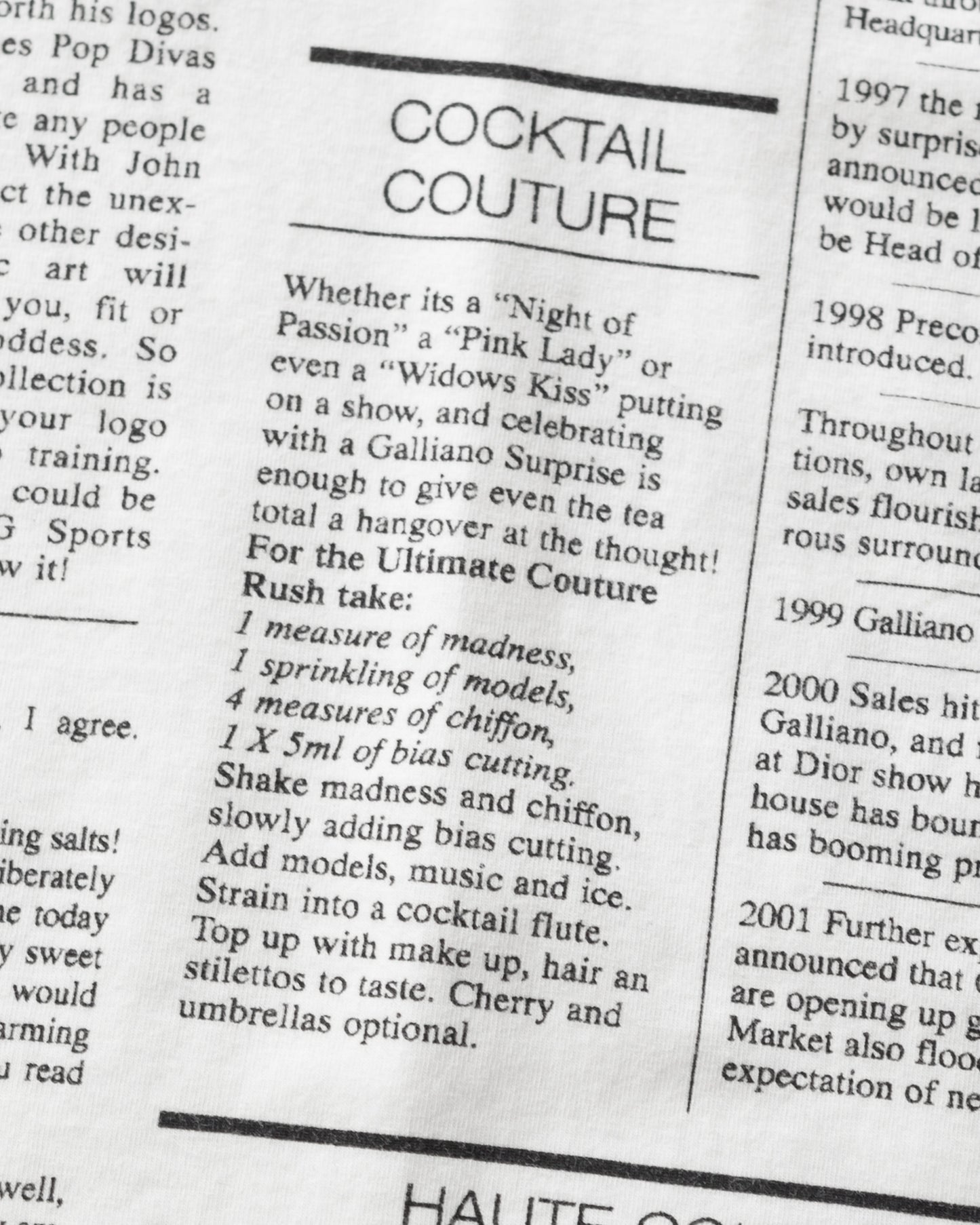 John Galliano Newspaper Print Tee