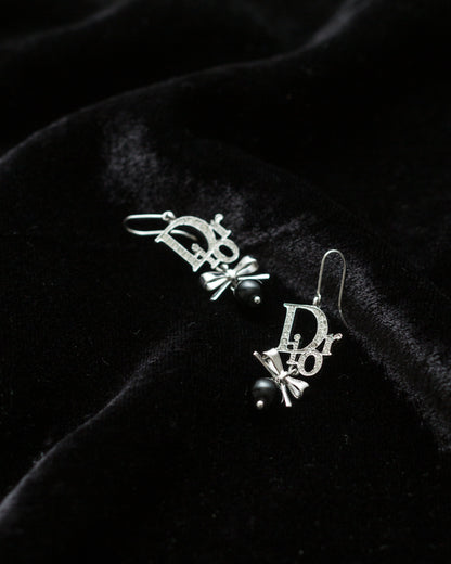 Dior Rhinestone Bow Earrings