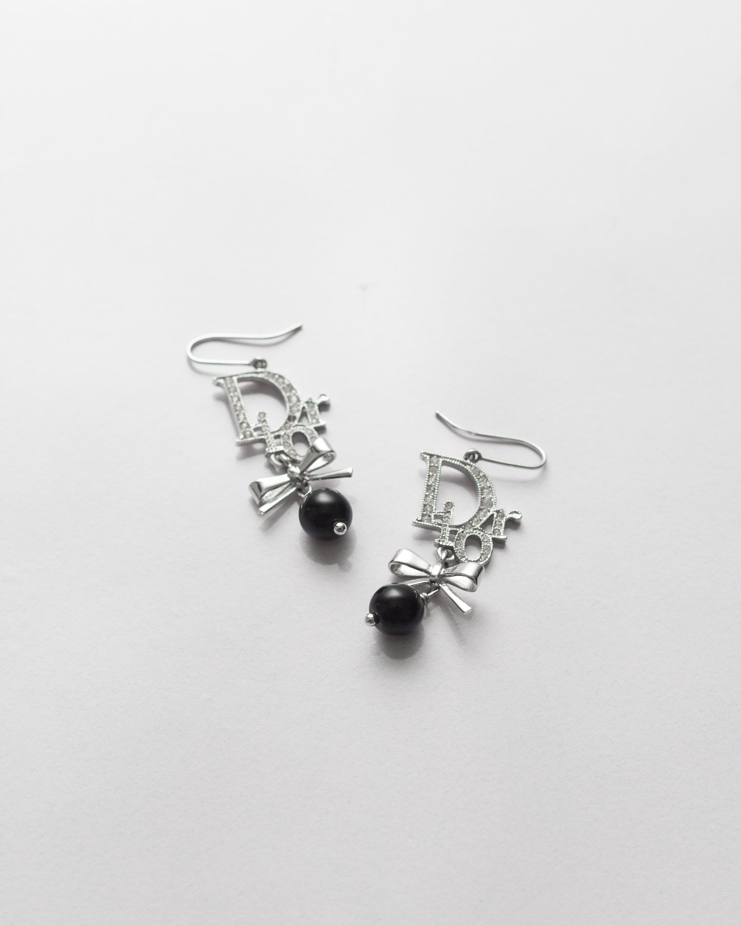 Dior Rhinestone Bow Earrings