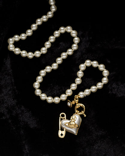 Orietta Heart Pearl Necklace