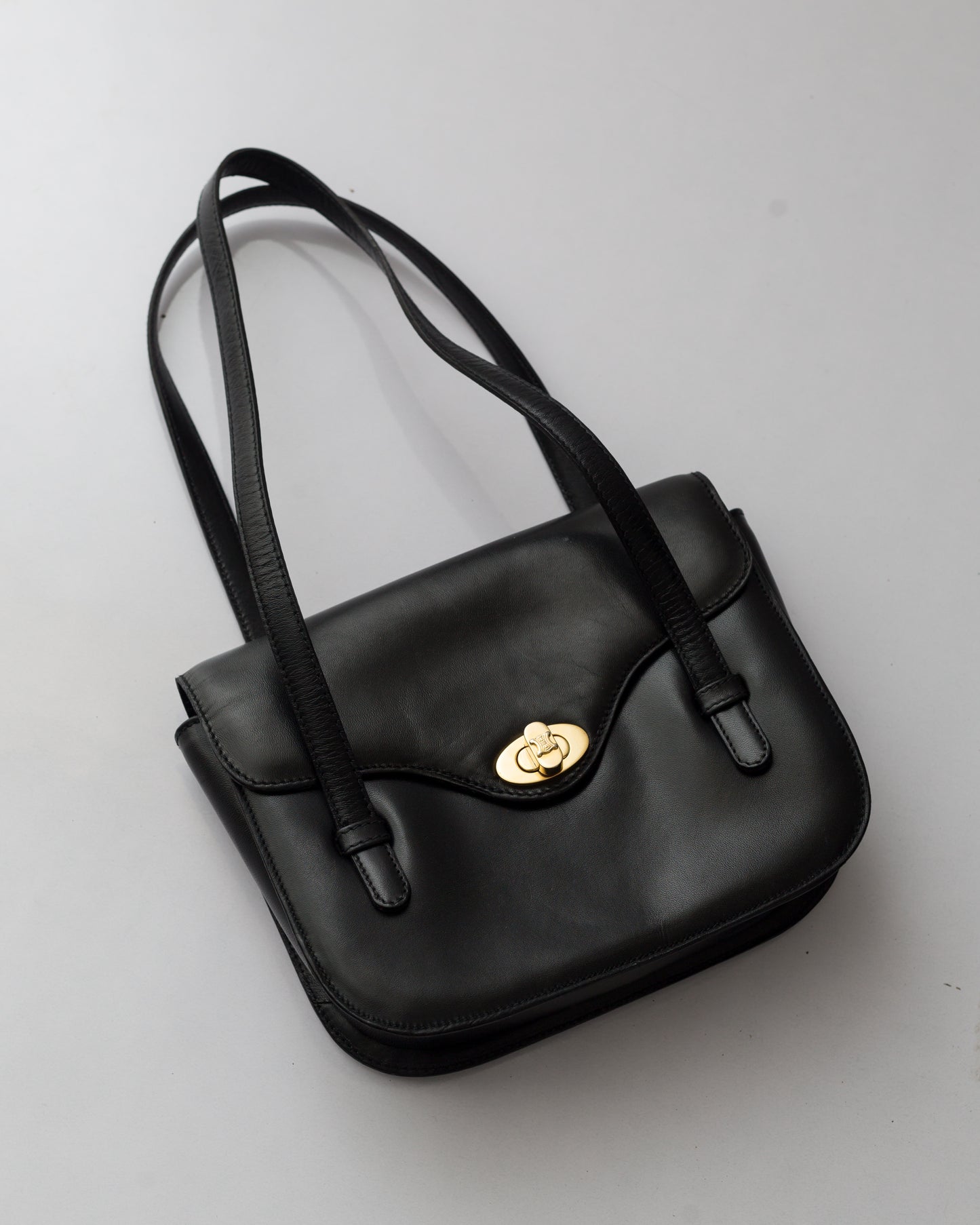Vintage Celine Box Calf Shoulder Bag