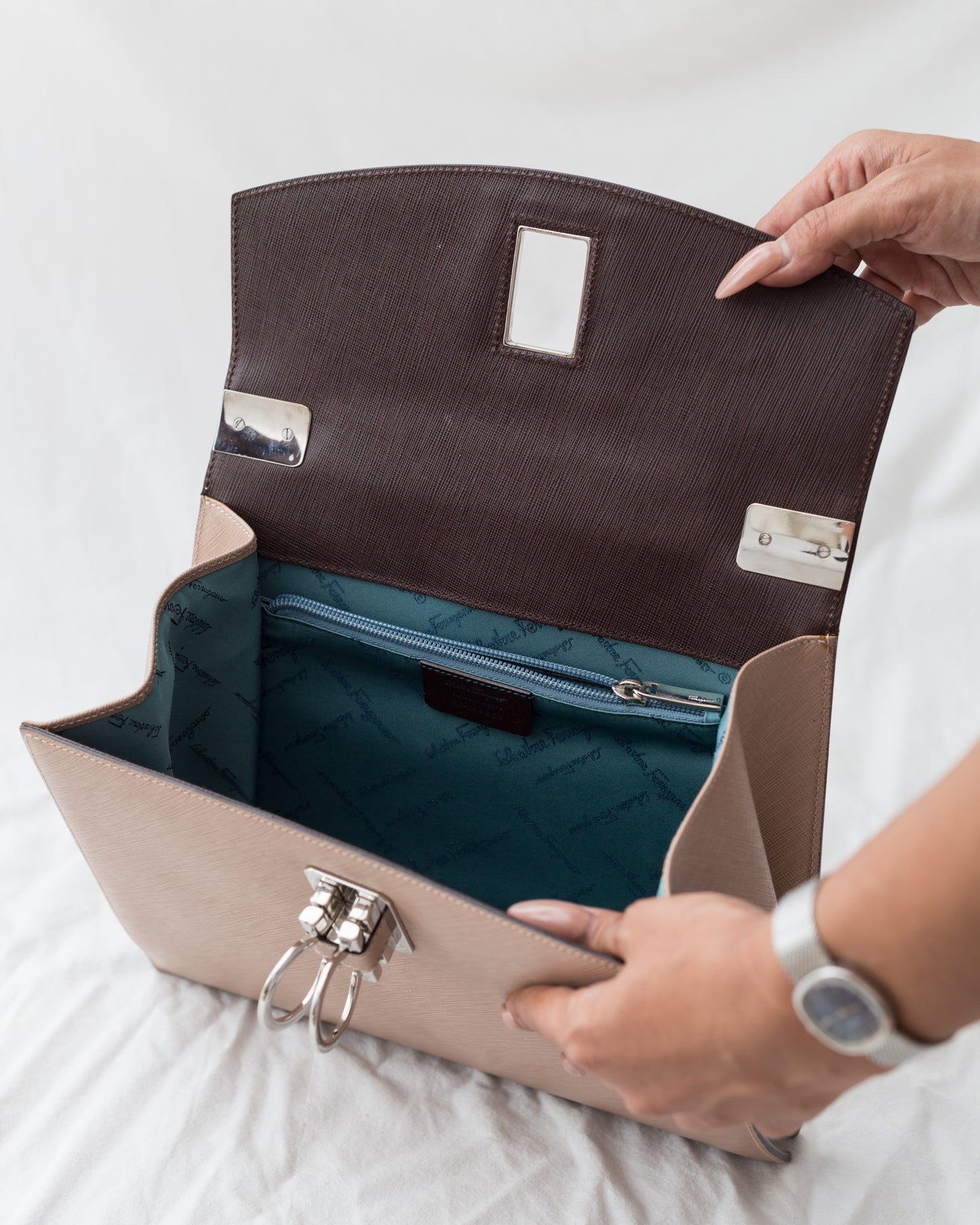 Salvatore Ferragamo Gancini Top Handle Bag