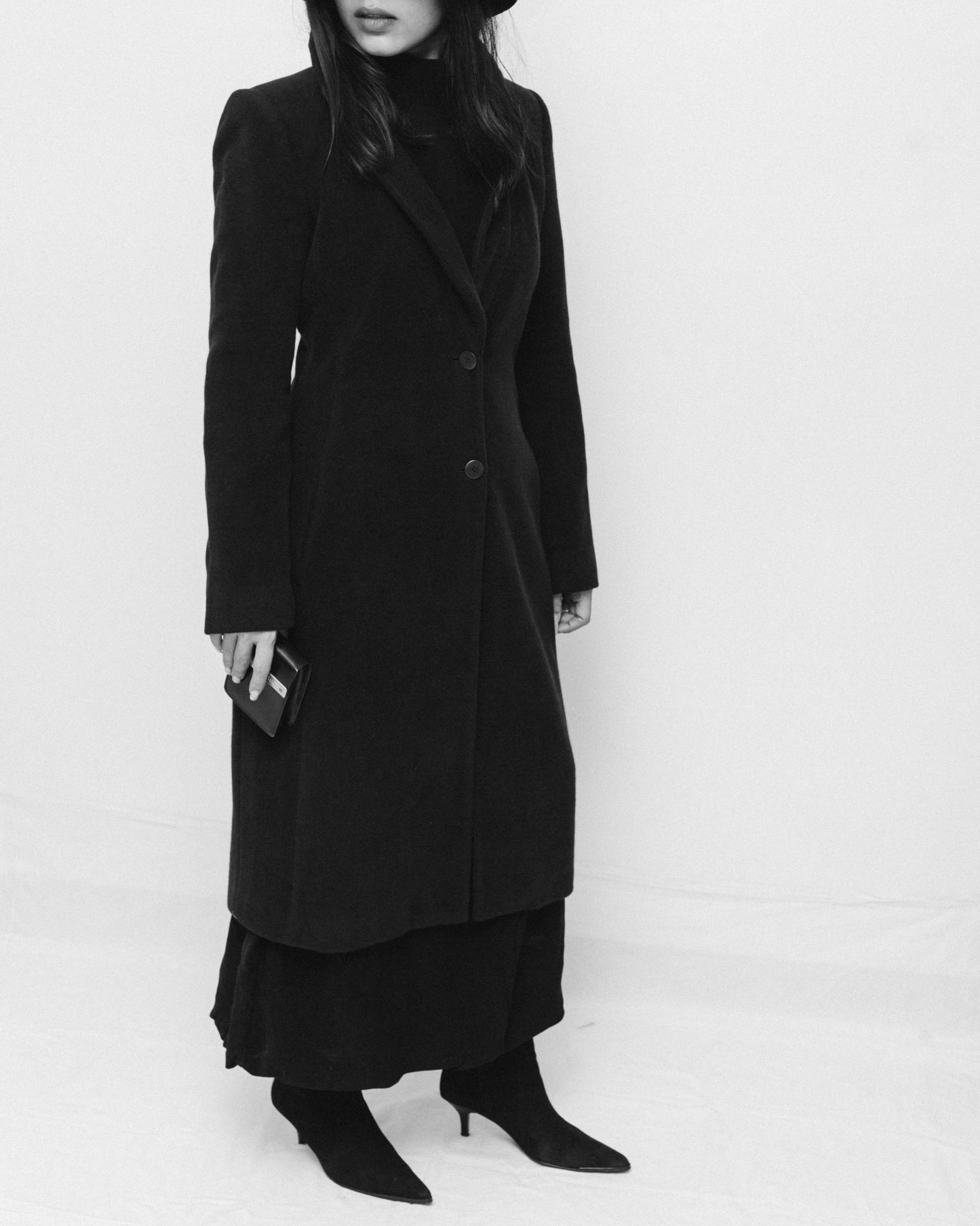 Angora wool dress coat