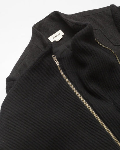 Asymmetrical knit biker jacket