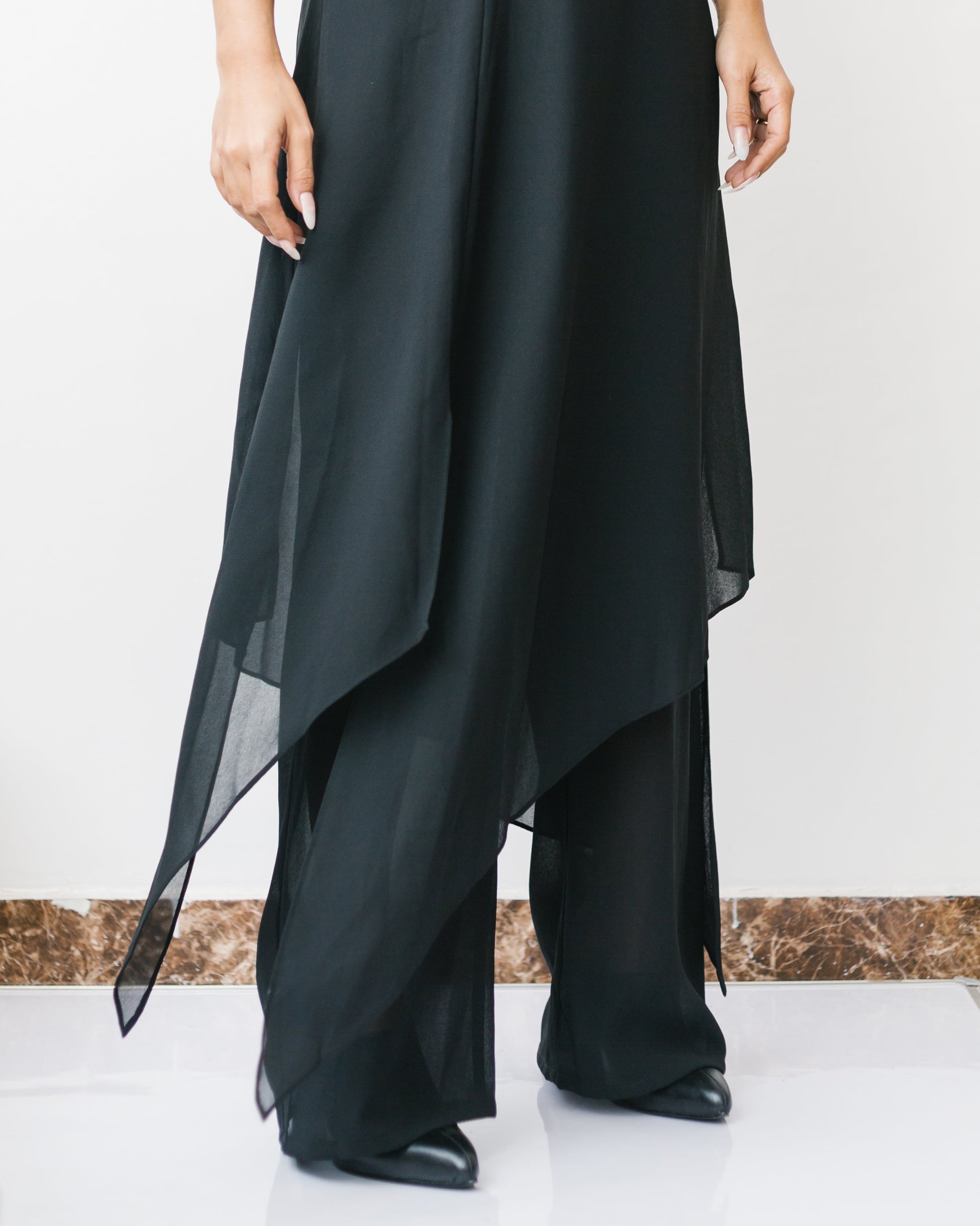 Black flowy trousers