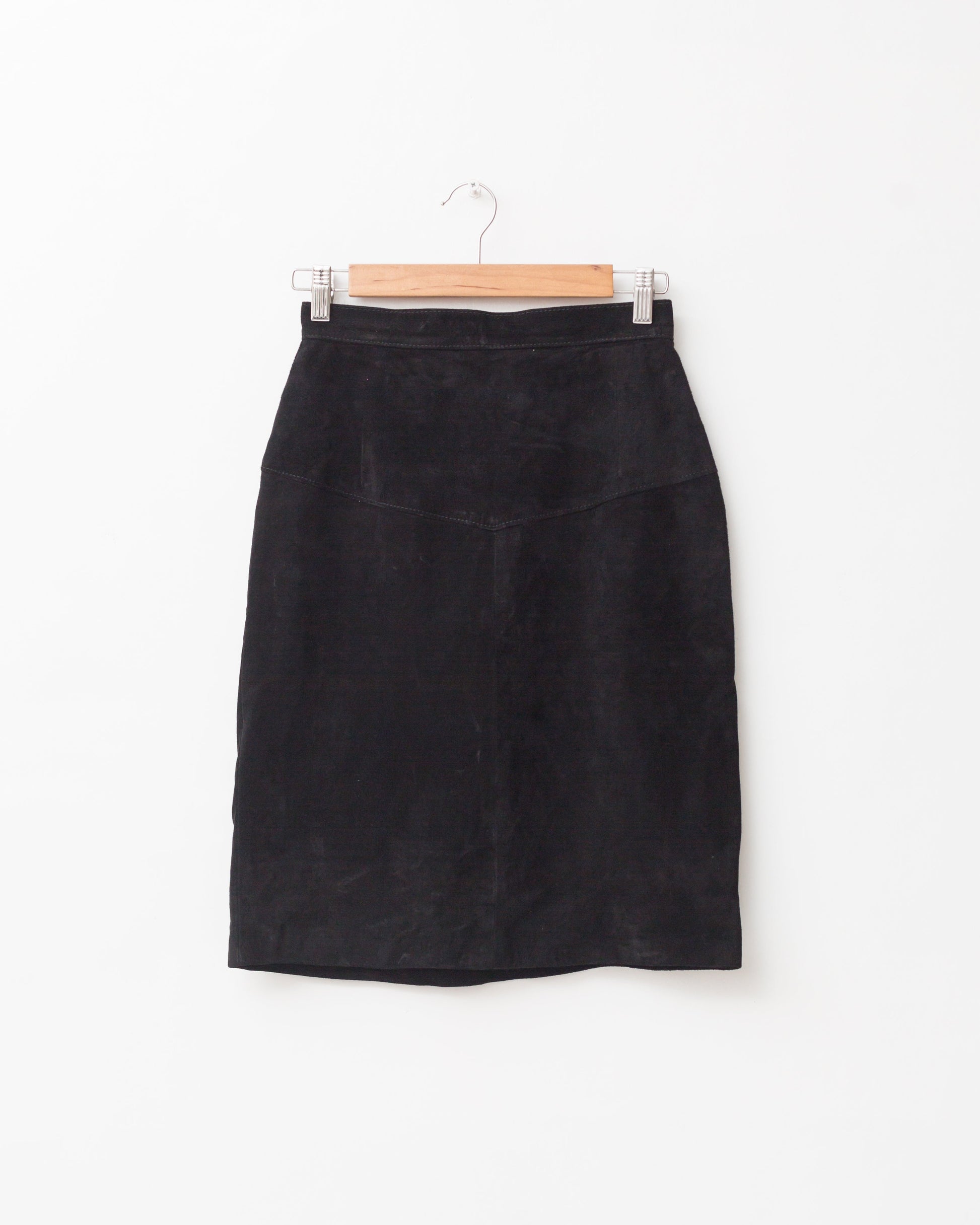 Black suede skirt