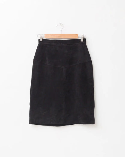 Black suede skirt