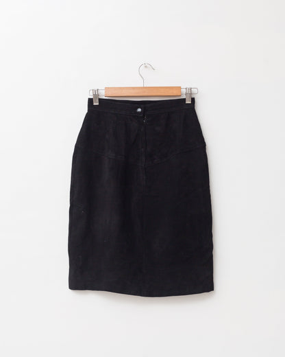 Black suede skirt