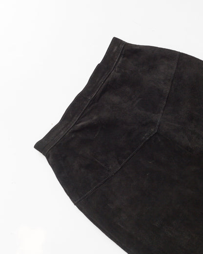 Black suede skirt