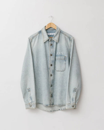 Logo detailed denim shirt