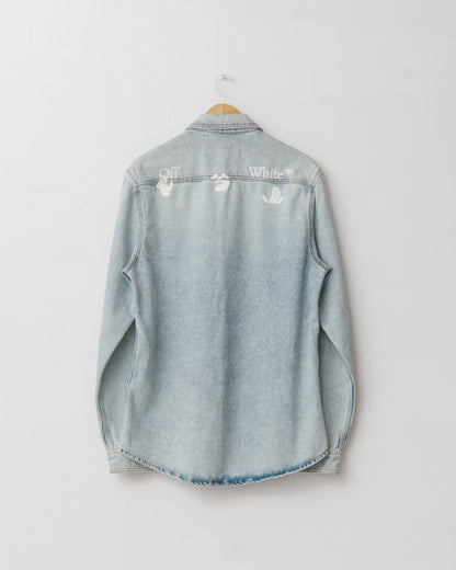 Logo detailed denim shirt