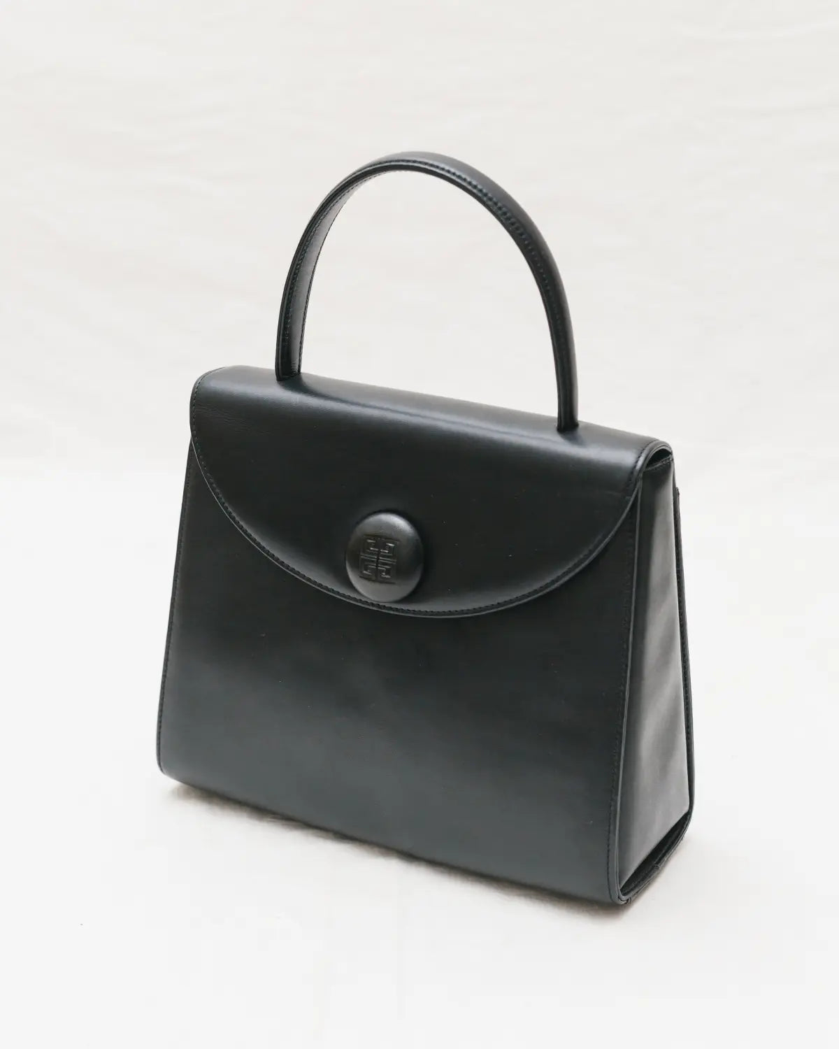 Box calf top handle bag