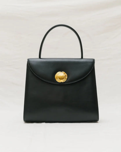 Box calf top handle bag