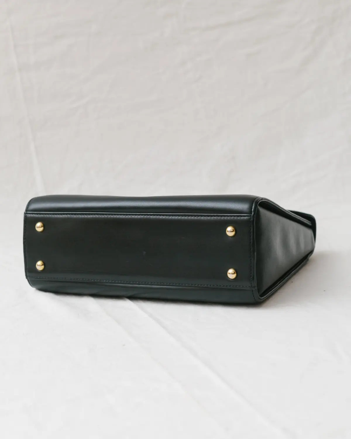 Box calf top handle bag
