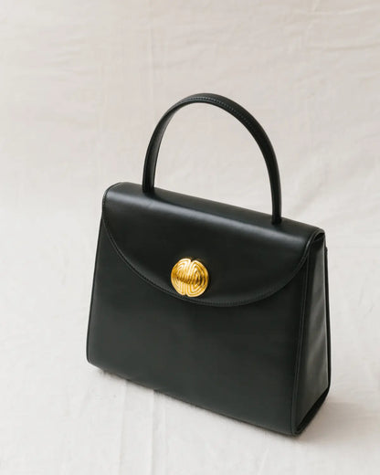 Box calf top handle bag