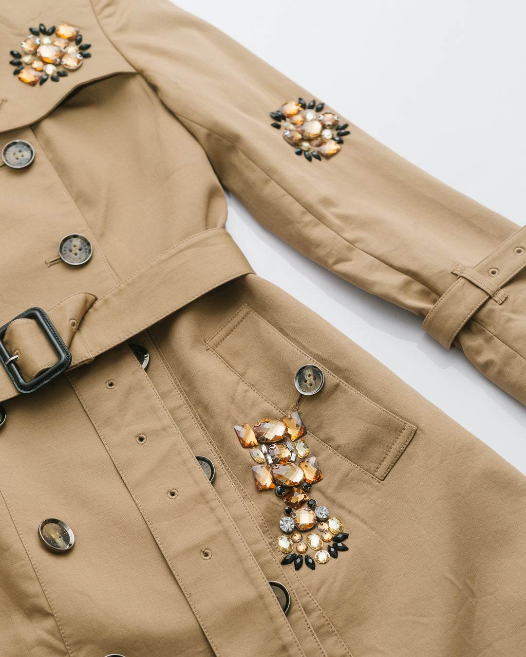 Burberry Embellished Double Breasted Trench Dress