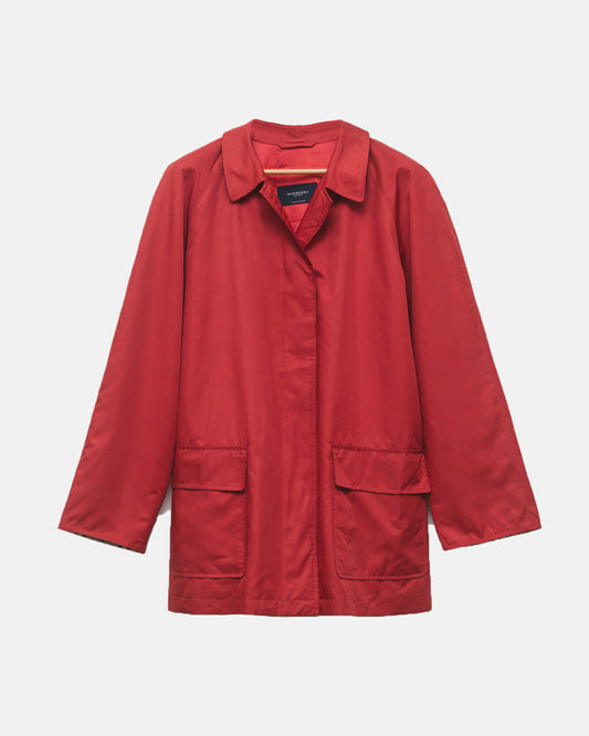 Burberry red short padded coat