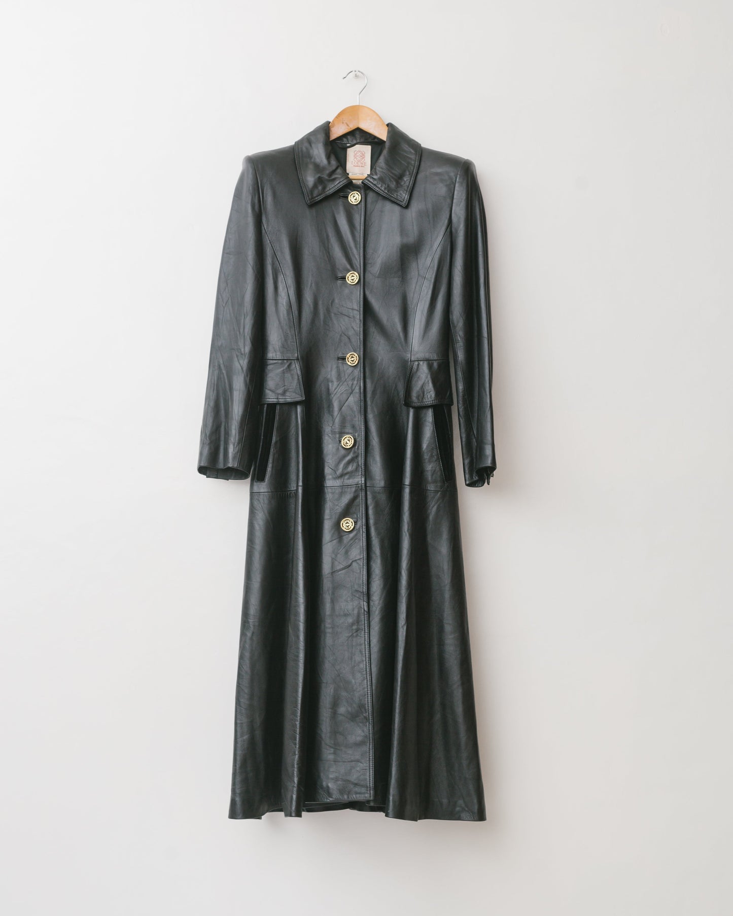 Calfskin leather trench