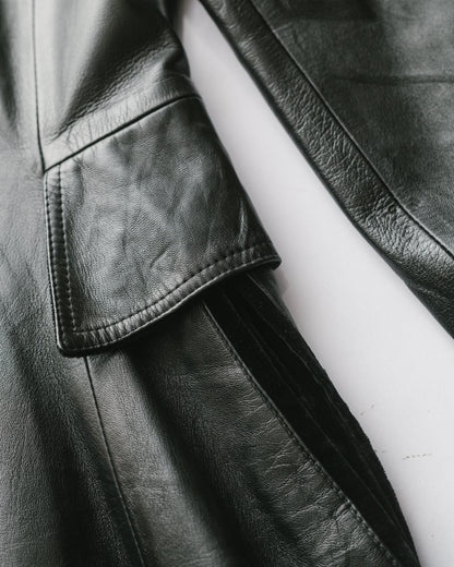 Calfskin leather trench