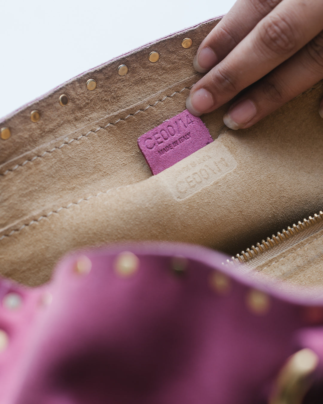 Celine Boogie Handbag in Fuchsia Suede