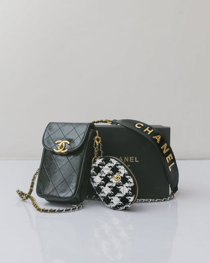 Chanel novelty mobile case with coin purse