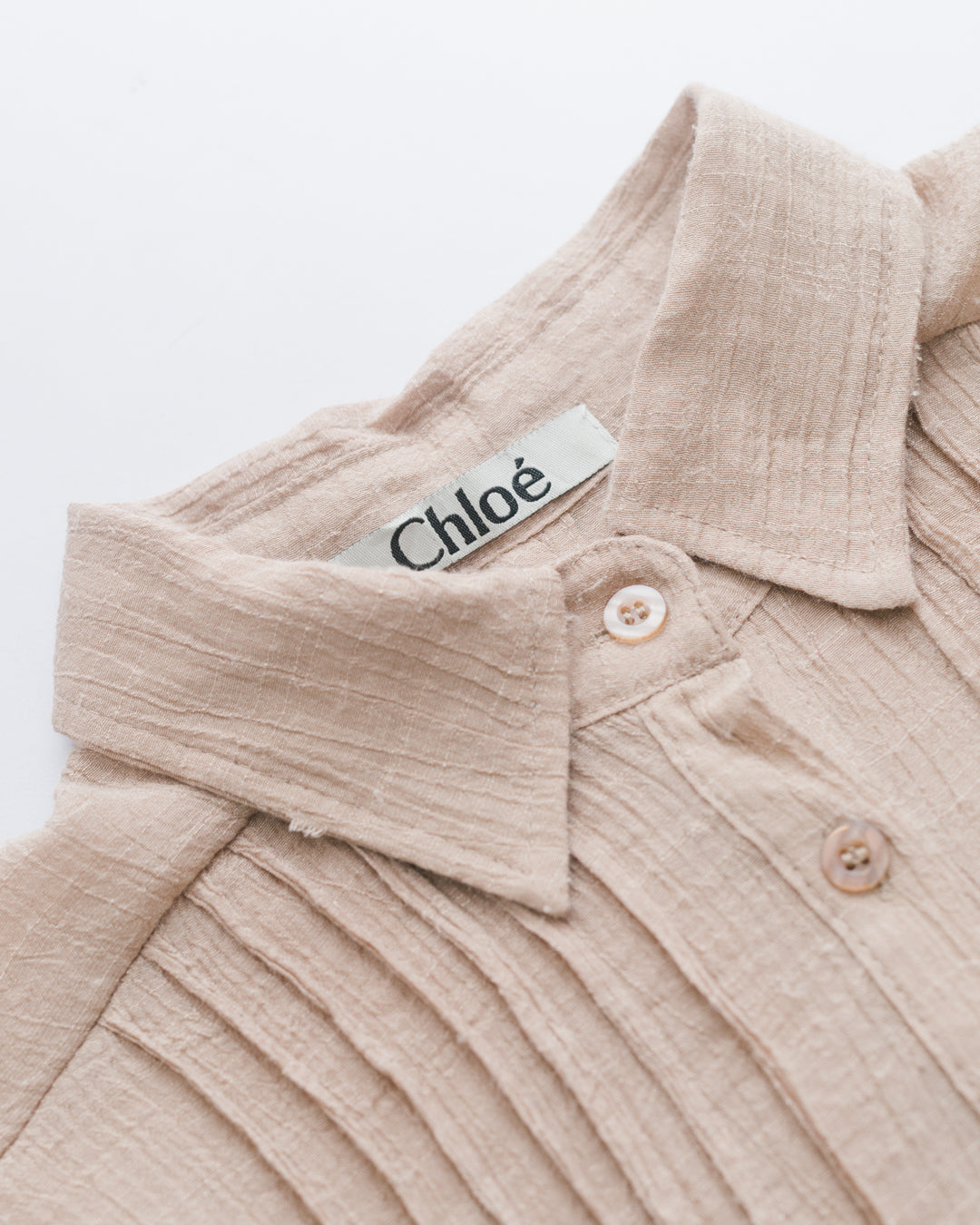 Chloé Pleated Front Long Line Button Down