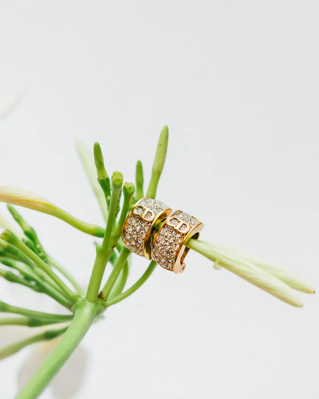 Christian Dior ‘CD’ Diamanté Clip Ons