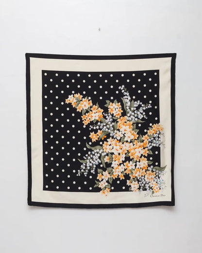 Christian dior floral silk scarf