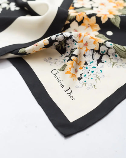 Christian dior floral silk scarf