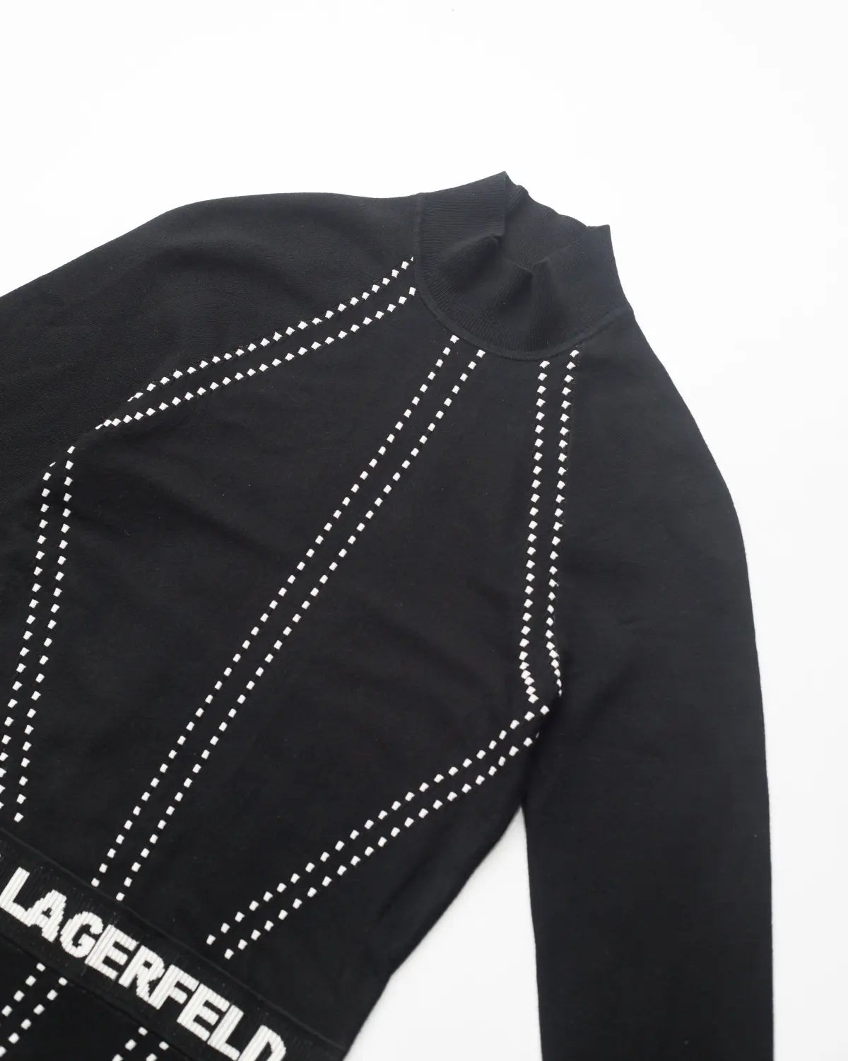 Karl lagerfeld contrast details knit dress
