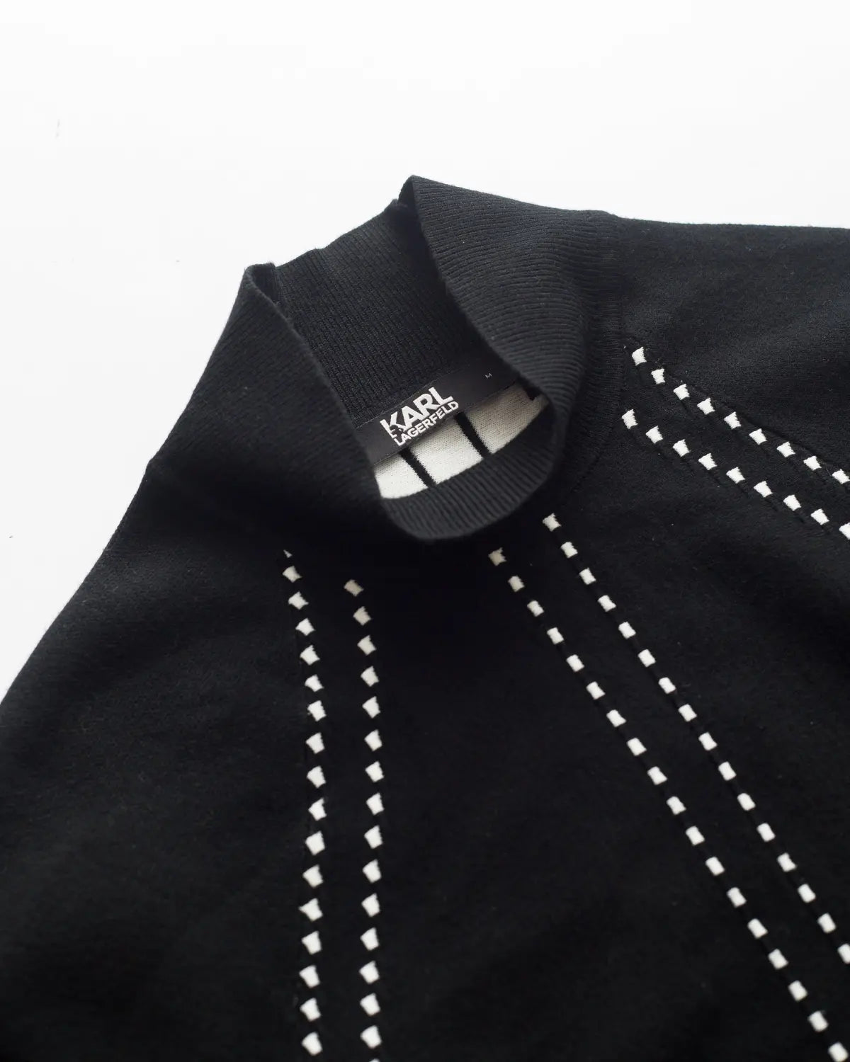 Karl lagerfeld contrast details knit dress