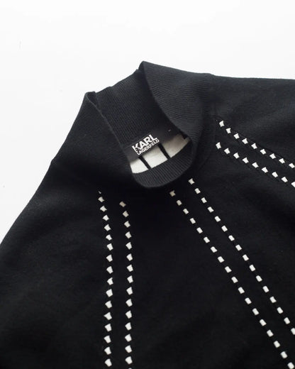 Karl lagerfeld contrast details knit dress