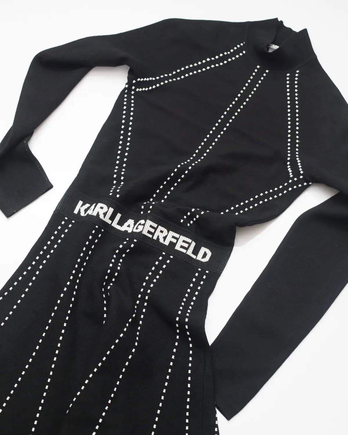 Karl lagerfeld contrast details knit dress