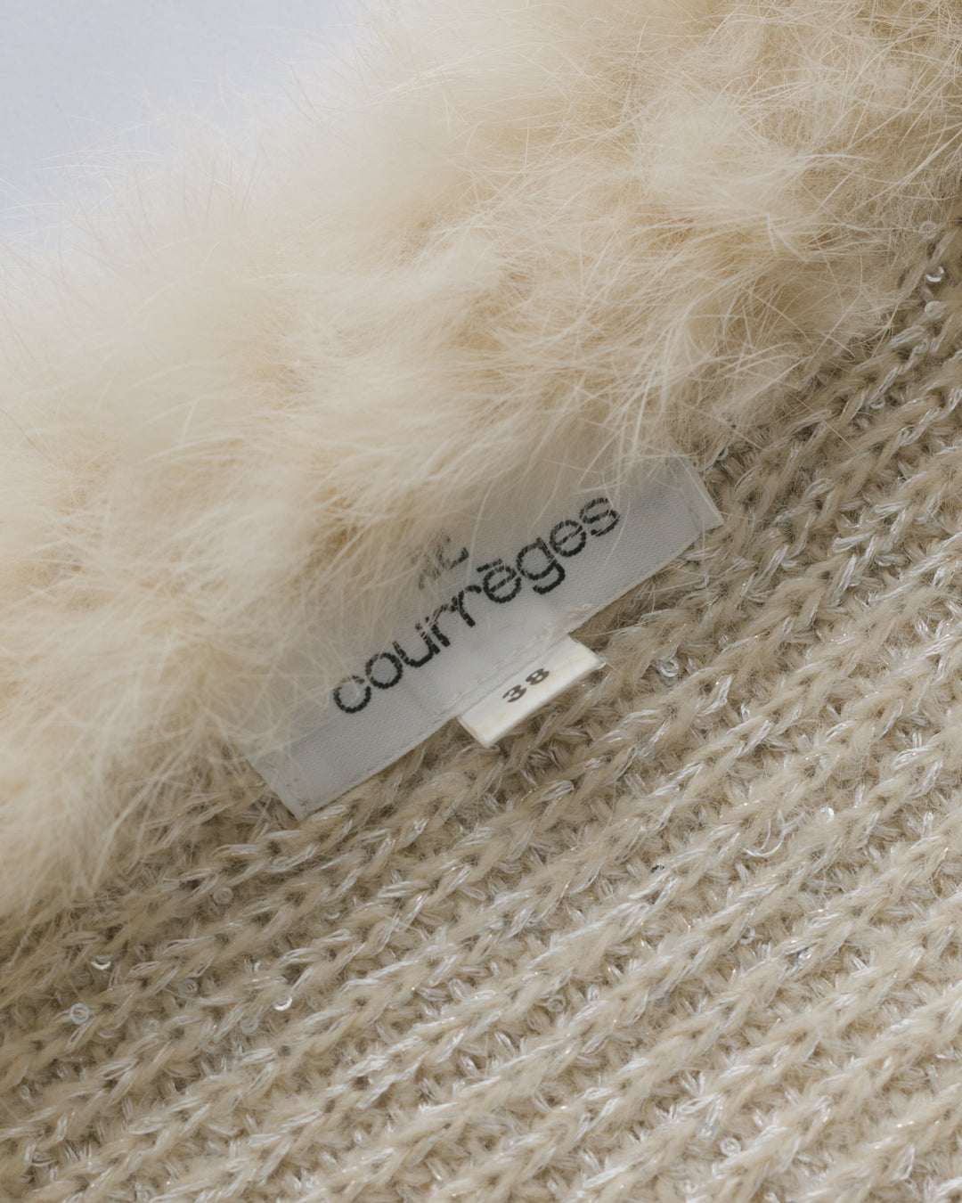 Courrèges Knit Top with Fur Details