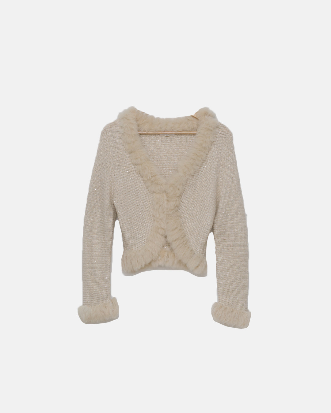 Courrèges Knit Top with Fur Details