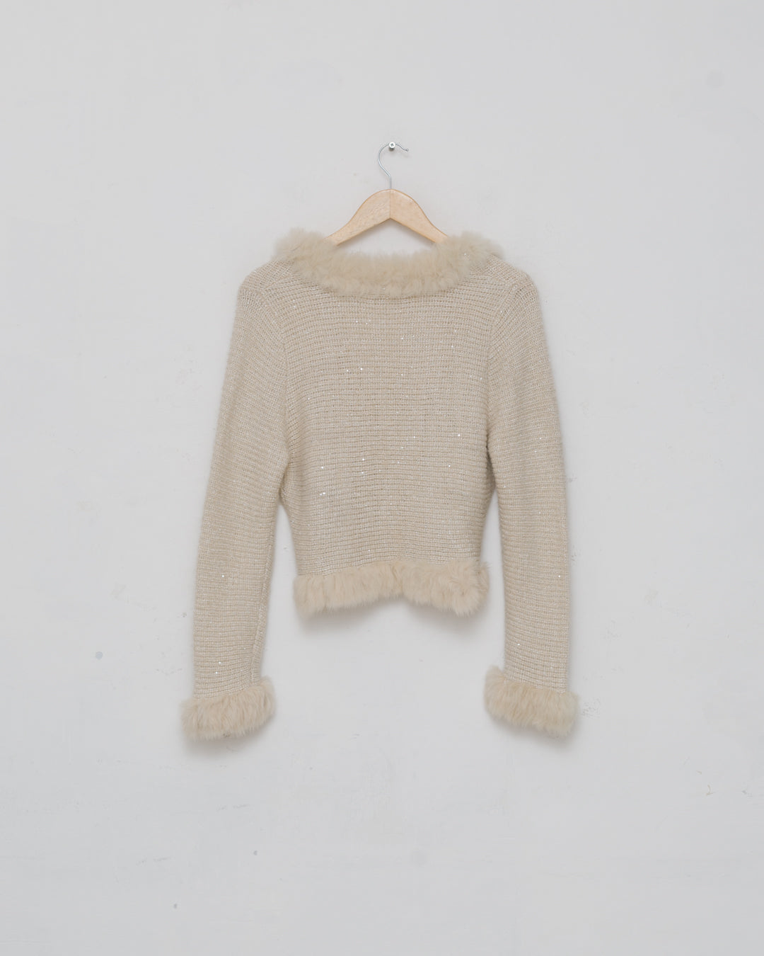 Courrèges Knit Top with Fur Details