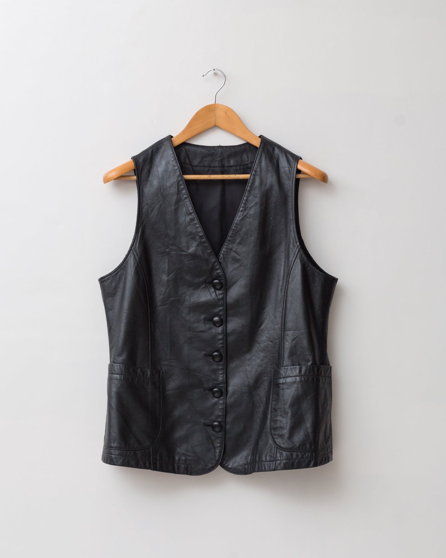 Lambskin black vest