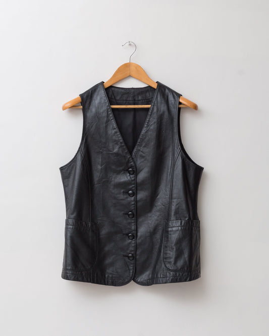 Lambskin black vest