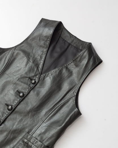 Lambskin black vest