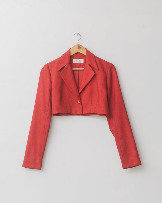 Cropped structured blazer