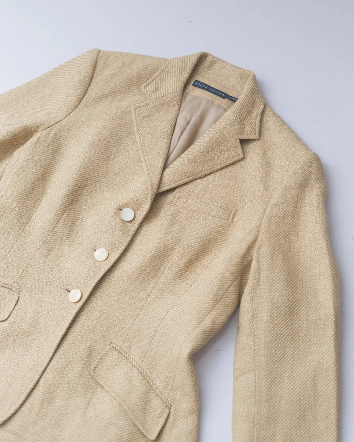 Ralph lauren custom tailored linen & mulberry silk blazer