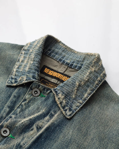 Neighbourhood distressed japanese denim jacket