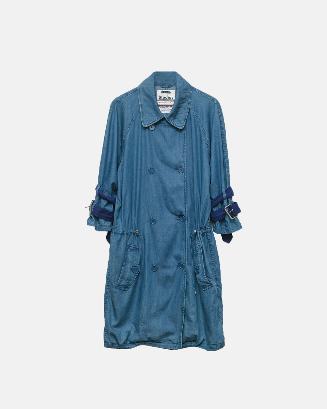 Acne studios double breasted denim trench coat