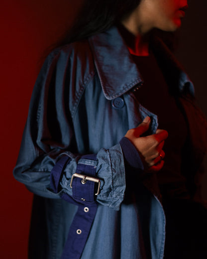 Acne studios double breasted denim trench coat