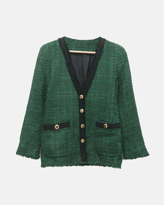 Emerald Green Tweed Blazer