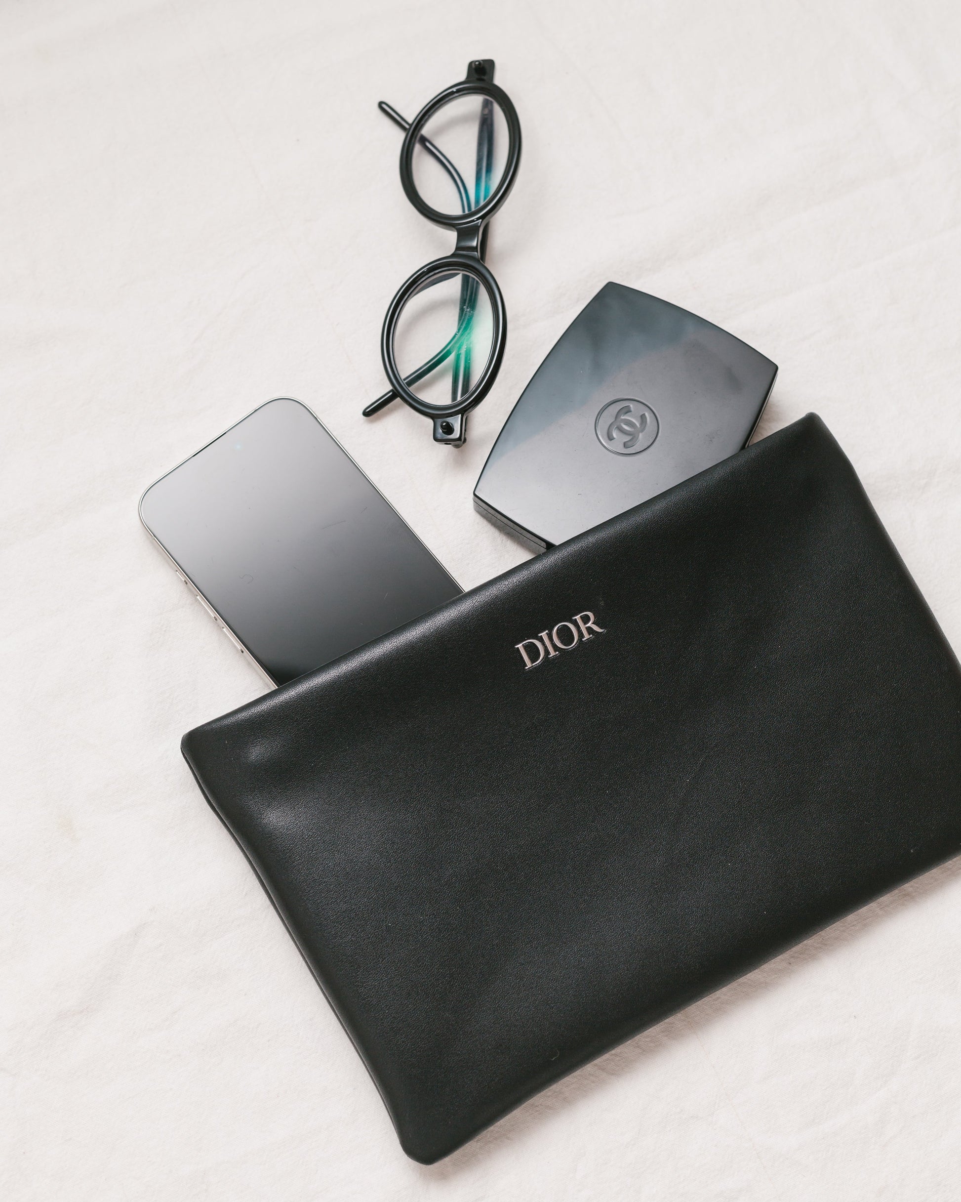 Faux leather wristlet